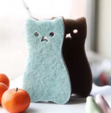 Cat design cleaning sponge 4pcs